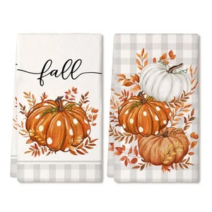 2 Stück Herbst Küchentücher 2er Set Trocknen Geschirrtuch Bauernhaus Wohndeko X1I8 - Bild 1 von 7