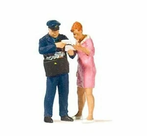 Preiser 28204 HO Scale Postal Delivery -- Postman & Lady - Picture 1 of 1