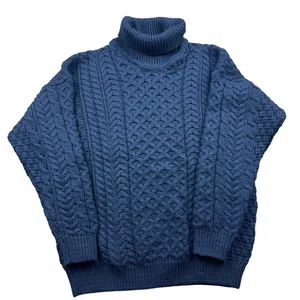 Maglione girocollo Carraig Donn lana merino maglia cavo made in Irlanda taglia M - Foto 1 di 6