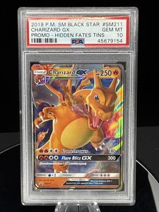 2019 Pokemon Charizard GX SM211 HOLO Hidden Fates Tins Promo Graded PSA 10 - Picture 1 of 2