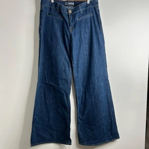 Hudson Jeans Damen Large Blau Wide Leg Hose Jeans Pattentaschen Denim Flare - Bild 1 von 12