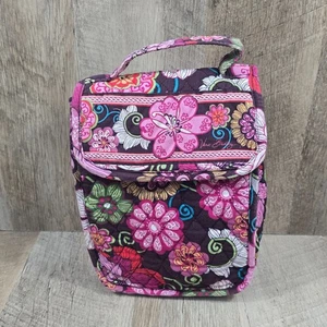 Vera Bradley Libby Mod Brotzeittasche 10x7x3 braun & rosa geblümt Top Zustand - Bild 1 von 10