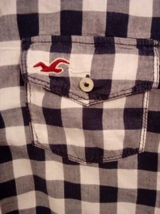 Ladies Hollister Shirt Size 12 Blue And White Check, Mod Ska Skinhead - Picture 1 of 7
