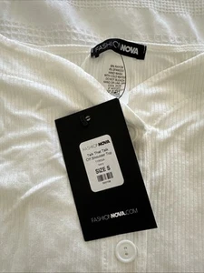 Camisa Top Recortada Moda Nova Talla S Para Mujer Acanalada Manga Larga Elastizada Pequeña - Imagen 1 de 3