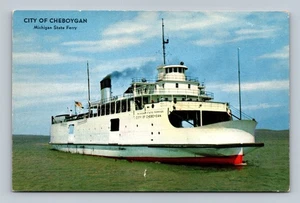 City of Cheboygan Michigan State Ferry Vintage Postcard Mackinac Strait - Picture 1 of 2