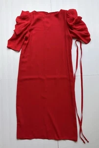 Vintage Michael Maiello For Pat Richard's Joseph Magnin Red Belted Dress Size 4 - Picture 1 of 13