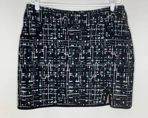 EP Sport Women's L Large Tennis Golf Skirt Skort Undershorts Black Geometric - Picture 1 of 6