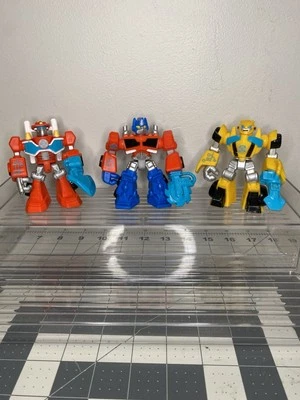 Transformer Rescue Bots Playskool Heroes Lote 3 Bumblebee Optimus Prime Heatwave Foto 1 de 4
