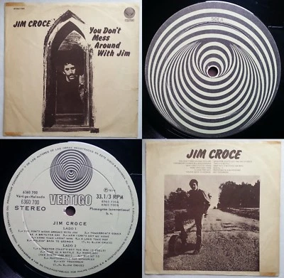 JIM CROCE YOU DON'T MESS UNIQ CVR GREEN VERTIGO SWIRL LBL TOP RARE CHILEAN PRESS - Image 1 of 4