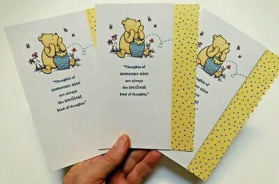 3 Cards Hallmark Encouragement Uplifting Winnie the POOH Thoughts someone NICE - Image 1 of 4