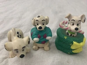 Set of 3 Vintage 101 Dalmatians Walt Disney Christmas Ornaments Plastic - Picture 1 of 5
