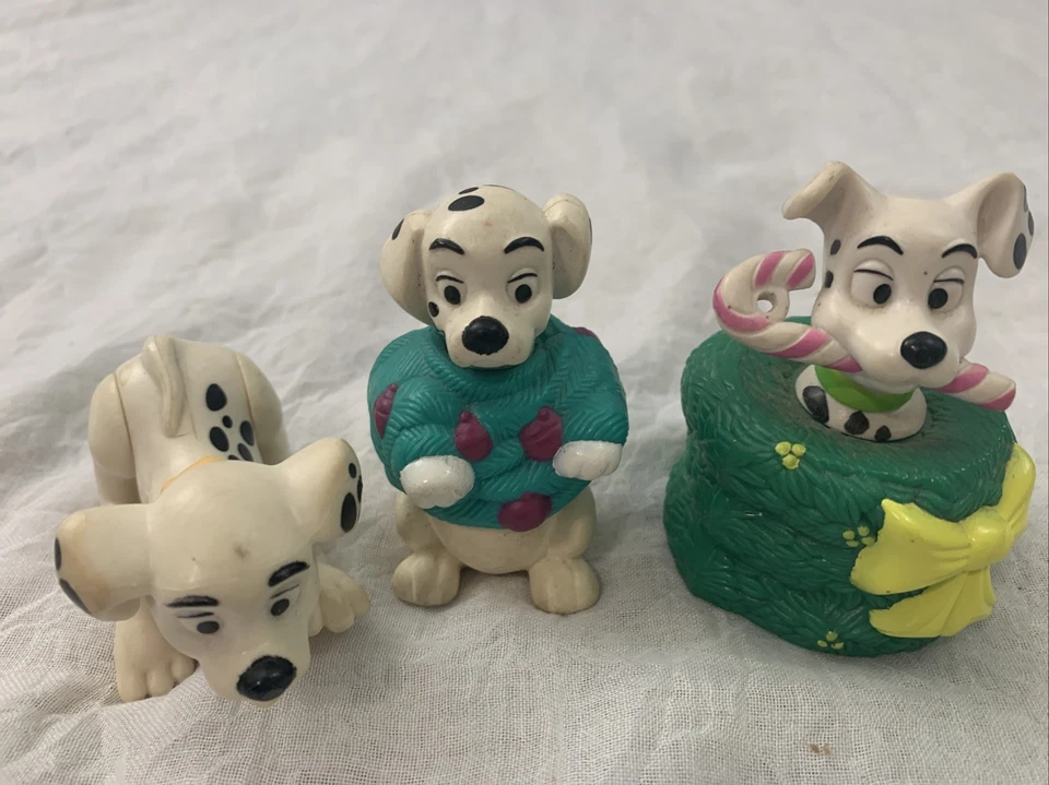 Set of 3 Vintage 101 Dalmatians Walt Disney Christmas Ornaments Plastic - Image 1 of 4