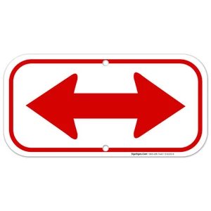 Both Side Arrow Red Sign, - Picture 1 of 32