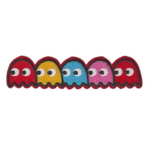PAC MAN GHOSTS IRON ON PATCH 4" Classic Video Game Embroidered Applique NEW - Picture 1 of 2