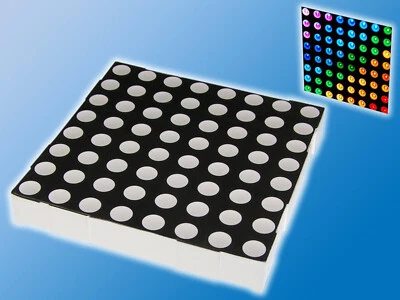5mm RGB LED-Punktmatrix | 8x8 | 60x60x9mm | 32 Pin | Common Kathode | Matrix - Bild 1 von 4