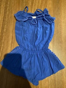 Seed Baby Blue Pom Pom Romper Jumpsuit One Piece Size 1-2 - Bild 1 von 6