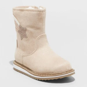 Cat & Jack Toddlers Girls Isla Star Winter Kid's Boots-Easy On Side Zip - Picture 1 of 1