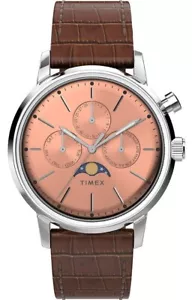 Reloj Timex Marlin fase lunar cuarzo correa de cuero para hombre TW2W51100 - Imagen 1 de 3