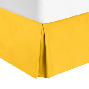 Premium Luxury Pleated Tailored Bed Skirt - 14” Drop Dust Ruffle, Twin - Yellow - Picture 1 of 4