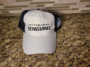 Pittsburgh Penguins Hat NHL Hockey Cap Mesh Labatt Adjustable Black & White - Picture 1 of 10