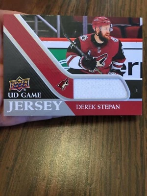 DEREK STEPAN 2020-21 UPPER DECK SERIES 1 UD GAME JERSEY COYOTES WORN PATCH RELIC - Image 1 of 2