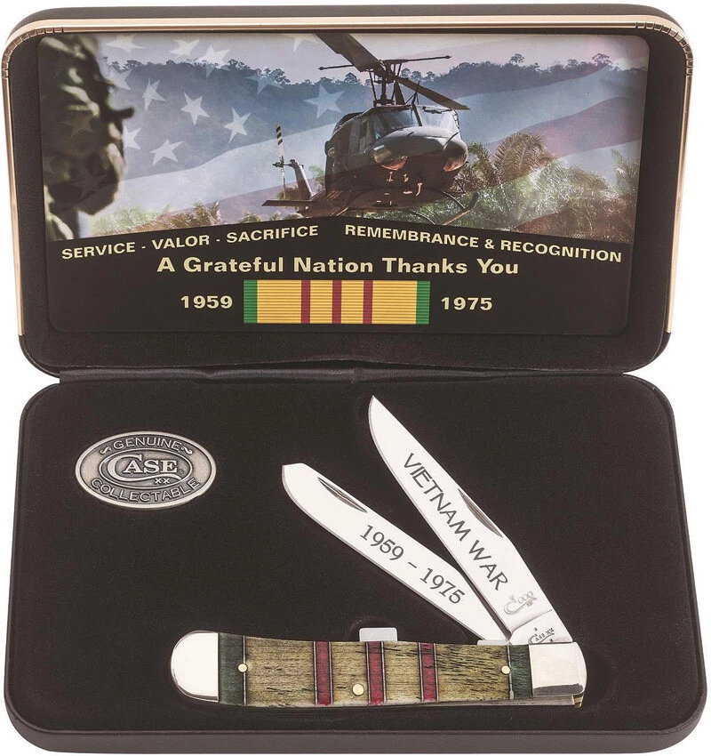 Case Cutlery XX Vietnam War Trapper 1959-1975 Folding Blade Knife Gift Set 22040 - Image 1 of 1
