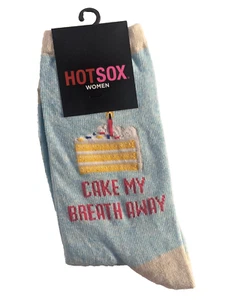 NEU ~ Hot Sox ~ Damen Einzelpaar Crew-Socken "Cake My Breath Away" ~ neuwertig 9-11 - Bild 1 von 3