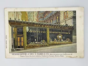 Boston MA Geo Harris Zigarren Pfeifen Ladenfront Kupfer Fenster Tabak Postkarte A5 - Bild 1 von 4