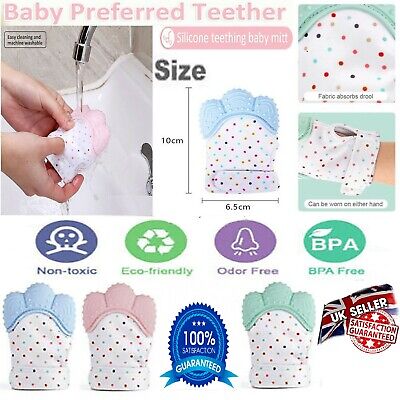 Cute Baby Silicone Teething Mitten 2 Months Old Glove Soft Candy Wrapper Teether • 3.10£