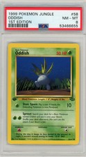 1999 POKEMON JUNGLE #58 ODDISH PSA 8 NM MINT 1st Edition