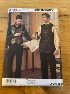 SIMPLICITY Mens SHIRTS & VESTS Victorian Costume Sewing Pattern US  46 - 52 8408 - Picture 1 of 2