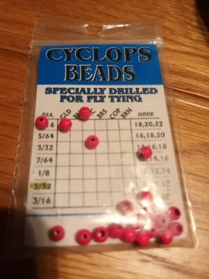 CYCLOPS BEADS 5/32” Hook Size 8,10,12 EYCM 5510 FL.pink 24/PKG | Reduced - Image 1 of 4