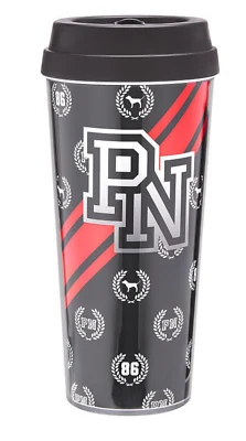 全新带盒! Victoria's Secret 粉色 NATION TO GO MUG 16 盎司黑色红色 — 第 1/4 张图片