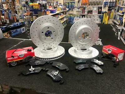 DISCOS DE FRENO DELANTEROS PERFORADOS TRASEROS PARA SEAT EXEO 2.0 ST TSI 197 211 Y PASTILLAS MINTEX  Foto 1 de 3