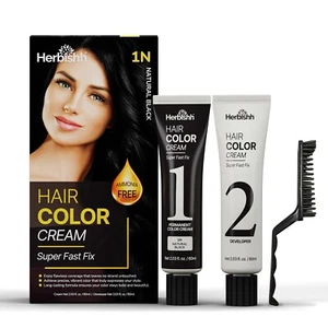 Herbishh Rapid Infusion Hair Color Cream - Natural Black - Picture 1 of 7