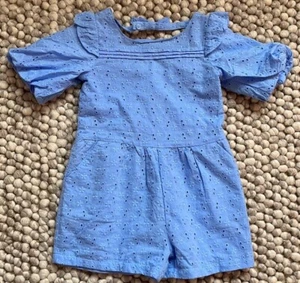 NWT Janie and Jack Blue Girls Shorts Romper with Balloon half Sleeves Size 4T - Picture 1 of 8