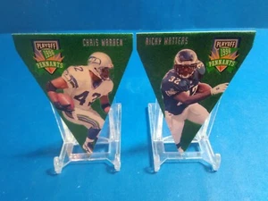 1996 Playoff Contenders Pennants Football Card Chris Warren & Ricky Watters - Picture 1 of 7