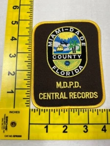 Miami Dade County Florida MD Police Department Central Records patch obsolete - Picture 1 of 1