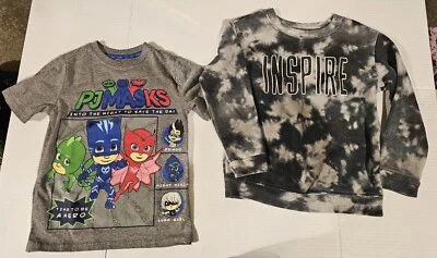 Boys Shirt & Sweatshirt Crewneck Bundle PJ Masks, Inspire Tye Dye Size 5t - Image 1 of 4