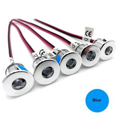 12V SMALL BLUE LED MINI SPOT 12 VOLT LIGHTS MOTORHOME CAMPERVAN CARAVAN X 5 - Image 1 of 4