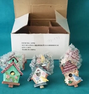 Set of 6 Drawer Pulls w/ Hardware Bird Houses New In Box More Available  - Picture 1 of 5