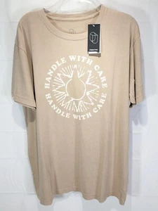 ORIGINAL USE Men's Beige Graphic Print Crew Neck Short Sleeve T-Shirt sz XL NWT - Picture 1 of 9
