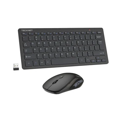 TECKNET 2.4 GHz Wireless Mini Keyboard Mouse Set, Silent Tk-km006 black - Image 1 of 4