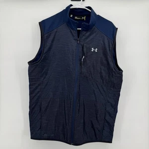 Men’s L Under Armour Cold Gear Infrared Vest Navy Loose Winter Fall Golf - Picture 1 of 9