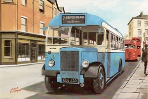 (cb93) Stratford Blue Leamington Spa High Street Leyland Tiger PSi Bus Postcard - Picture 1 of 2