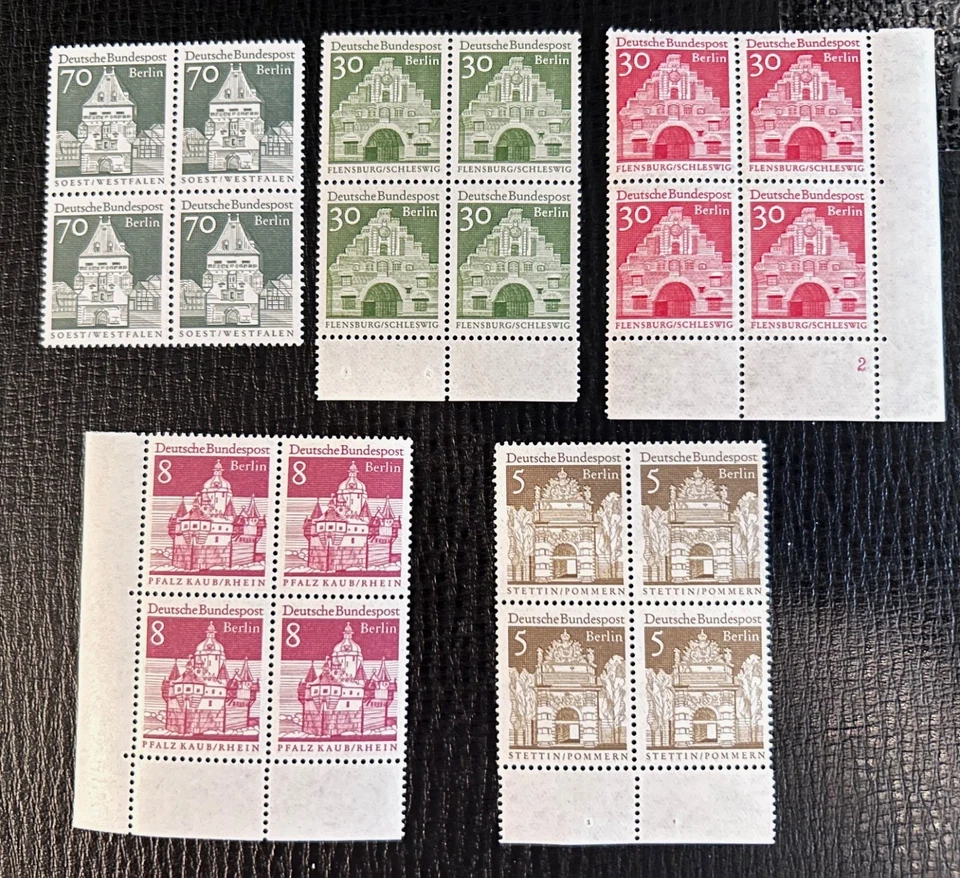 Germany-Berlin, 1966 5 MNH blocks of 4 - Image 1 of 1