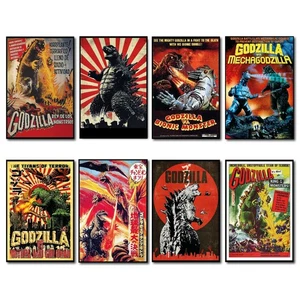 Vintage Godzilla film poster Fridge Magnets Set of 8 fridge magnets - Picture 1 of 11