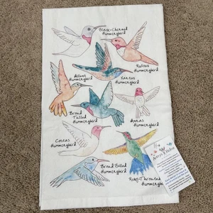 Toalla de té Avery's Home Hummingbird cocina sistema operativo saco de harina blanco resistente a la decoloración nueva con etiquetas - Imagen 1 de 7