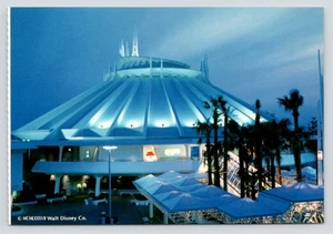 Tokyo Disneyland view of Space Mountain at dusk Tomorrowland c1987 Postcard - Picture 1 of 2