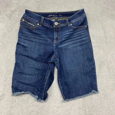 Pantalones Cortos INC Para Mujer 6 Azul Jean Denim Bermudas Corte Dobladillo Crudo Modesto Foto 1 de 4